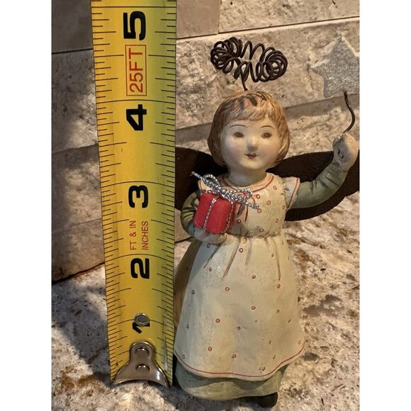 Vtg Bethany Lowe Angel Ornament Rustic Metal Wings Halo  Hallmark Christmas 5” - Picture 5 of 5